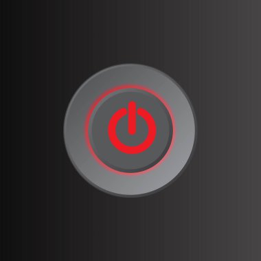 Push button with illuminated light vector illustration