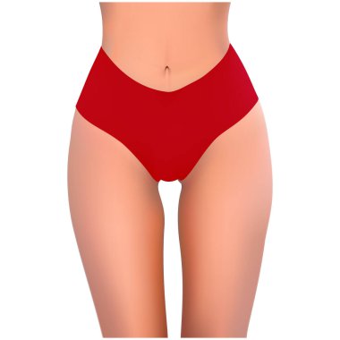 Beautiful woman in red bikini on white background vector illustration