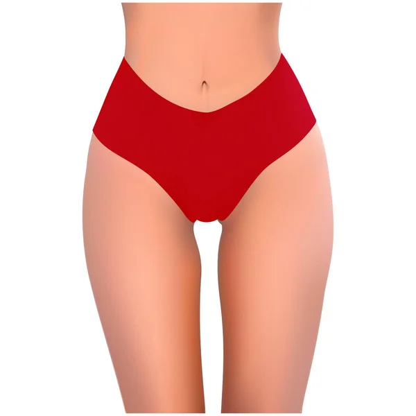 Beautiful Woman Red Bikini White Background Vector Illustration - Stok Vektor