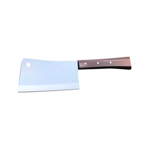 Cleaver Knife Kitchenware White Background Vector Illustration — Vetor de Stock