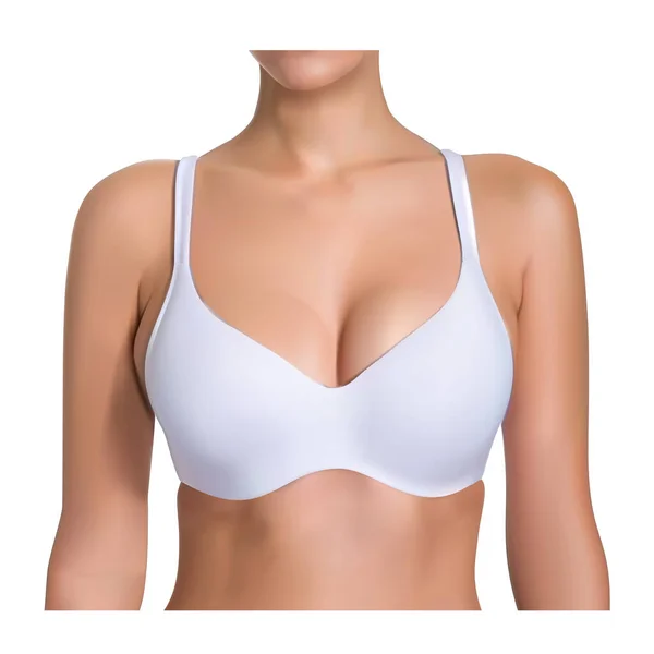 Donna Reggiseno Bianco Sfondo Bianco Vettoriale Illustrazione — Vettoriale Stock