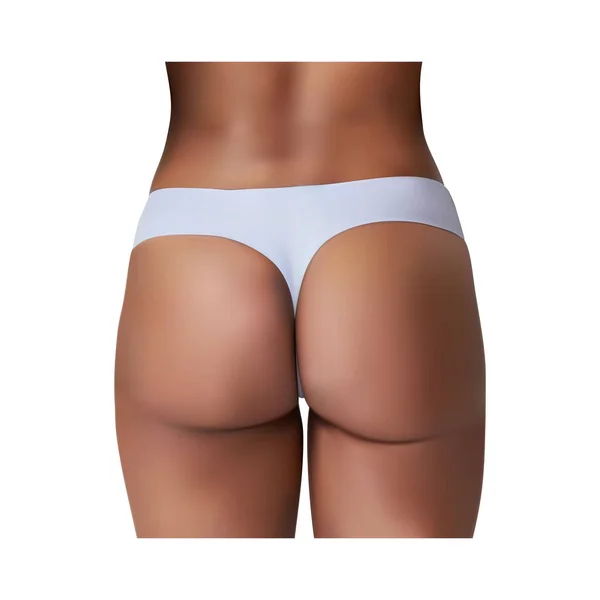 Mujer Hermosa Cadera Bikini Blanco Sobre Fondo Blanco Vector Ilustración — Vector de stock