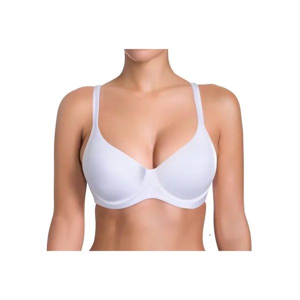 Donna Reggiseno Bianco Sfondo Bianco Vettoriale Illustrazione — Vettoriale Stock