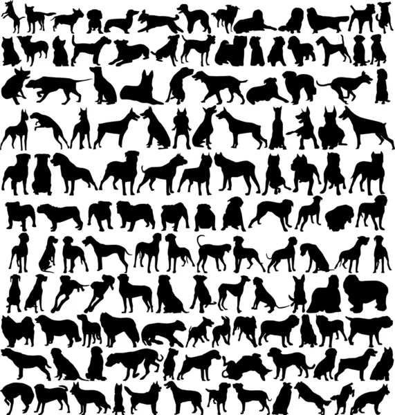 Siluetas para perros — Vector de stock