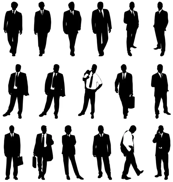 Uomini d'affari silhouette — Vettoriale Stock