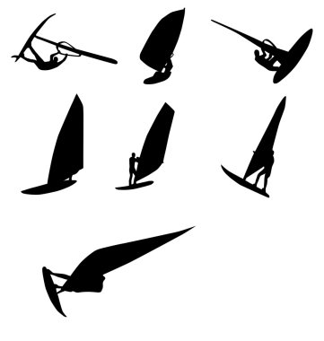siluetleri set windsurf