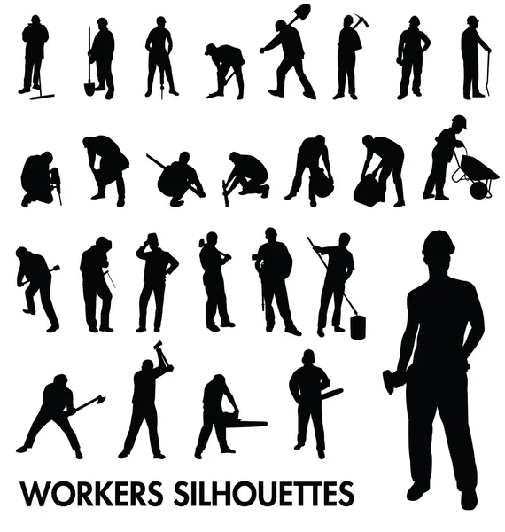 Siluetas de trabajadores Vector de stock