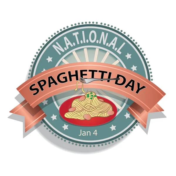 National Spaghetti Day Sign Badge Vector Illustration — Stockový vektor