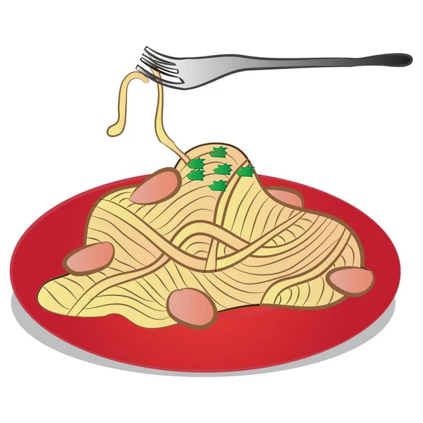 Spaghetti Food Sign Wektor Ilustracja — Wektor stockowy