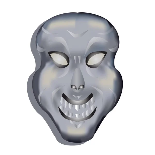 Metal Carnival Theatrical Mask Vector Illustration — Stockový vektor