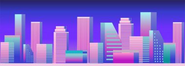 Şehir Peyzajı Panorama Oyunu Arkaplan Vektörü İllüstrasyonu