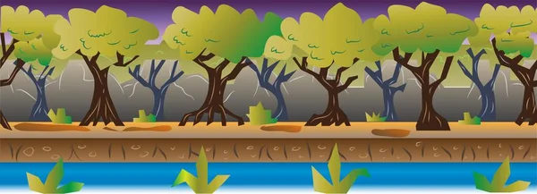 Forest Game Hintergrund Und Wallpaper Vector Illustration — Stockvektor