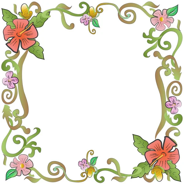 Cadre Décoratif Floral Ancienne Vecteur Bordure — Image vectorielle