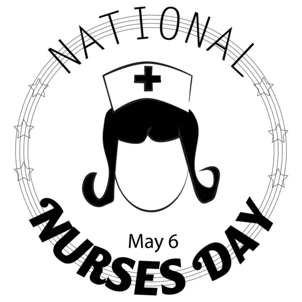 Ulusal Hemşireler Günü İşareti ve Rozet Vektörü İllüstrasyonu