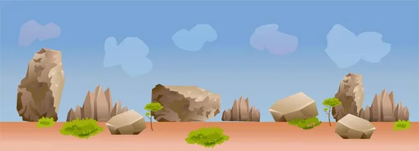 Flat Desert Game Background Vector Illustration — Vetor de Stock