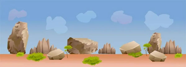 Flat Desert Game Background Vector Illustration — 图库矢量图片#