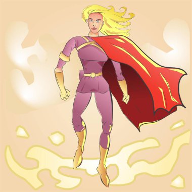 Female Warrior Superhero Cartoon Character Comic Illustration