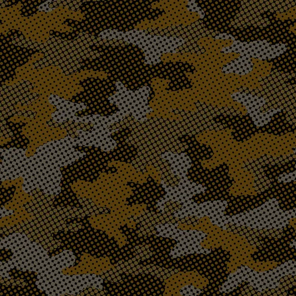 Volledige Naadloze Militaire Camouflage Huid Halftone Gestippelde Patroon Vector Voor — Stockvector