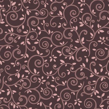 Eksiksiz çiçek desenli kırmızı kahverengi çizim. Kumaş izi için yarım tonluk çiçek yaprağı tasarımı. Ev dekorasyonu için uygun.