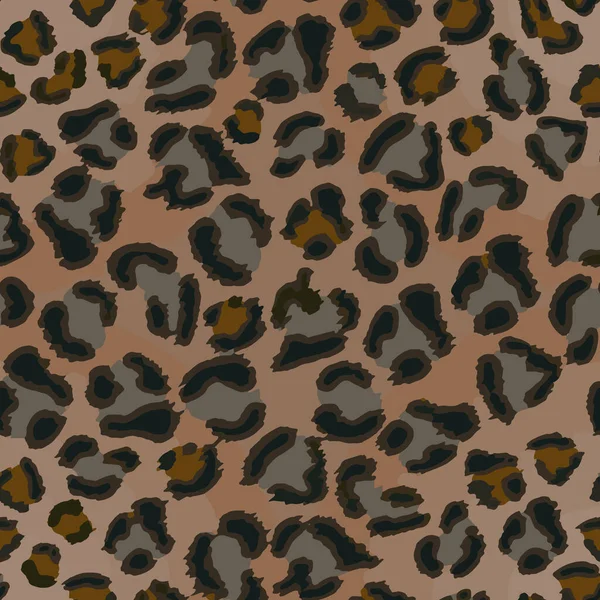Full Sem Costura Leopardo Chita Textura Animal Padrão Pele Brown — Vetor de Stock
