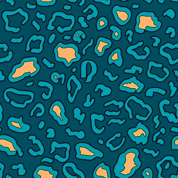Vector Textura Patrón Leopardo Sin Costura Completa Diseño Guepardo Azul — Archivo Imágenes Vectoriales