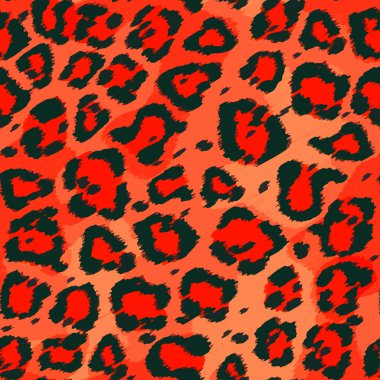 Kusursuz leopar çita desenli hayvan derisi desenli. Tekstil kumaş baskısı için kırmızı tasarım. Moda kullanımı için uygun.