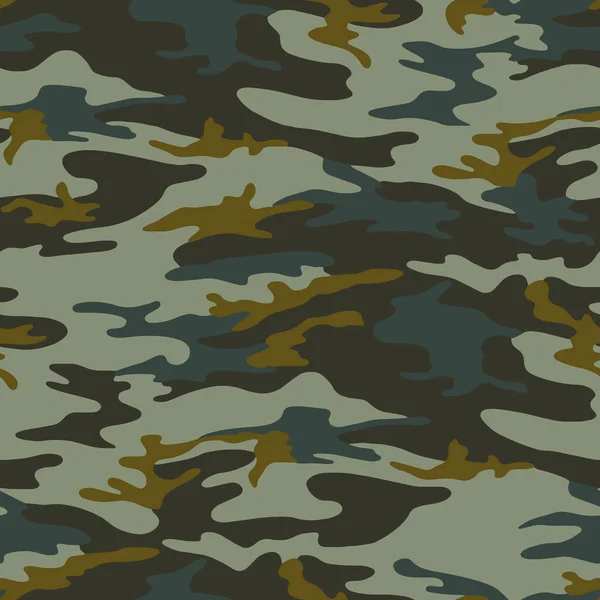 Full Sömlös Khaki Militär Kamouflage Textur Mönster Vektor Army Skin — Stock vektor