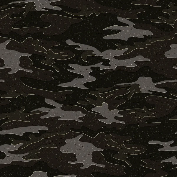 Full Sömlös Militär Kamouflage Mörk Textur Hud Mönster Vektor För — Stock vektor