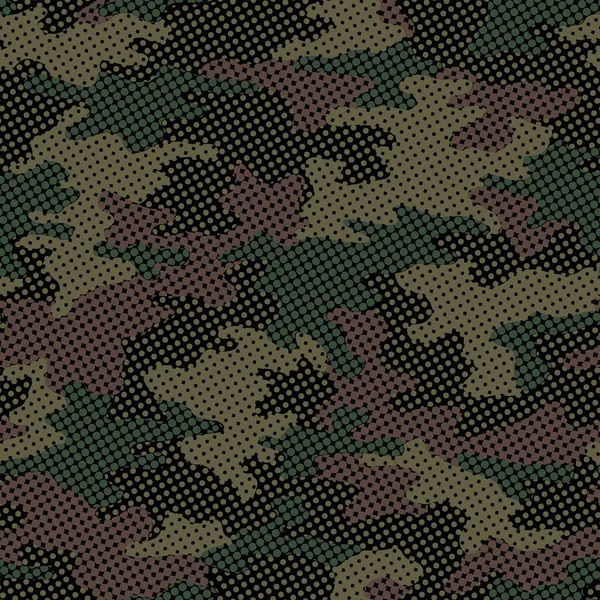 Camuflagem Militar Sem Costura Completa Vetor Padrão Pele Textura Escura — Vetor de Stock