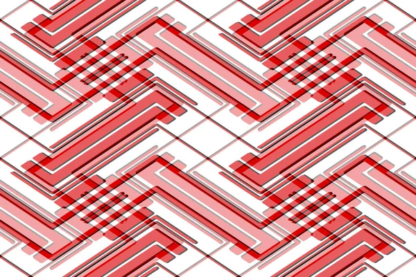 Full Seamless Modern Geometric Texture Pattern Decor Textile Red White — Stock vektor