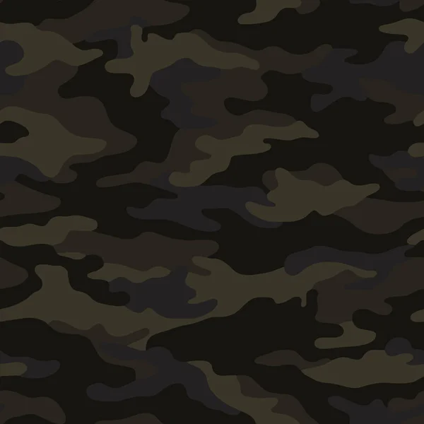 Vecteur Motif Peau Texture Sombre Camouflage Militaire Sans Couture Complète — Image vectorielle