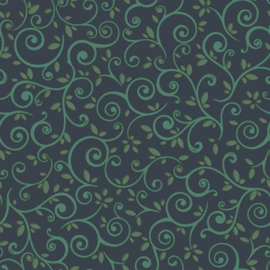 Kusursuz çiçek desenli, yeşil siyah çizim. Kumaş izi için yarım tonluk çiçek yaprağı tasarımı. Ev dekorasyonu için uygun.