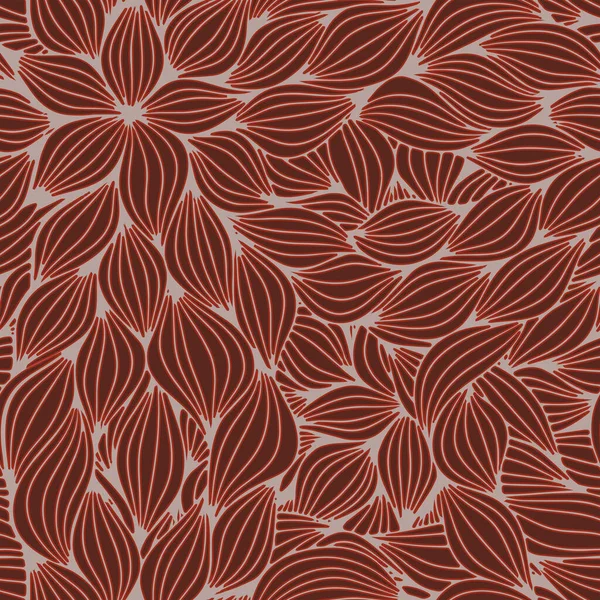 Full Seamless Floral Pattern Claret Red Illustration Halftone Flower Leaf — Stockvektor