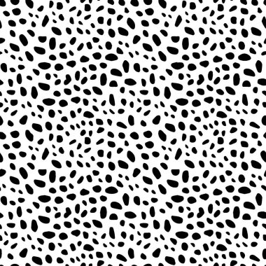 Kusursuz Leopar Deseni Doku Vektörü. Elbise baskısı için sonsuz siyah beyaz çita tasarımı.