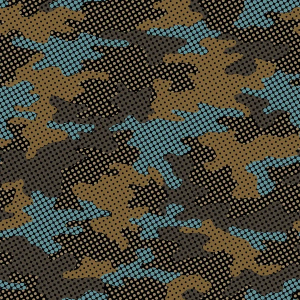 Pele Camuflagem Militar Sem Costura Completa Meio Tom Vetor Padrão — Vetor de Stock