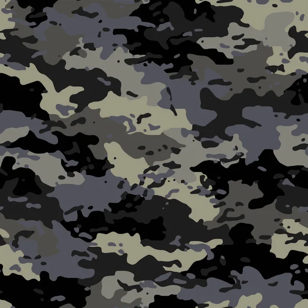 Vetor Padrão Textura Camuflagem Militar Escuro Sem Costura Completa Projeto —  Vetores de Stock
