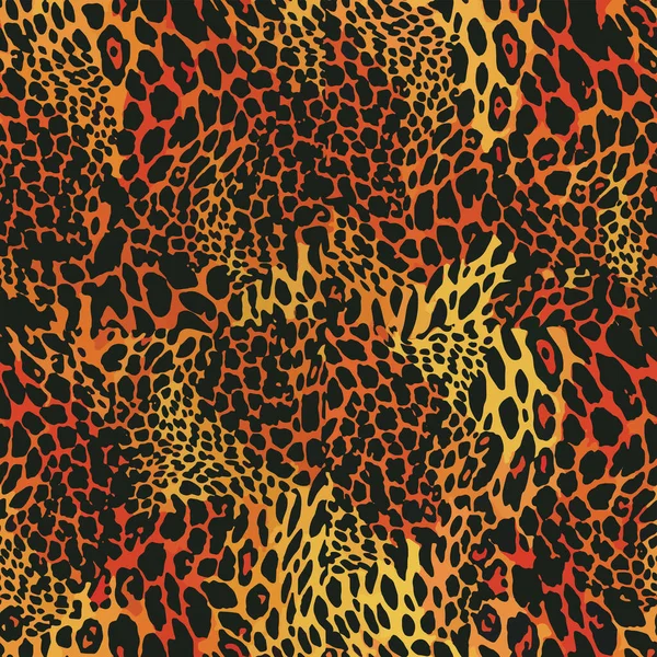 Полный Бесшовный Леопард Гепарда Животного Рисунок Кожи Животного Оранжевый Орнамент — стоковый вектор