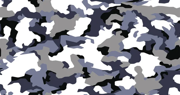 Full Seamless Gray Camouflage Skin Pattern Vector Winter Camo Texture — Stock Vector