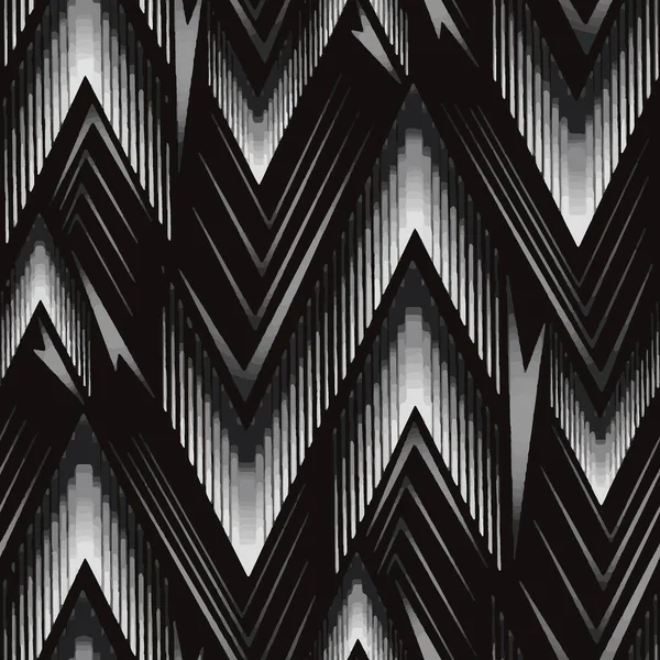 Modèle Impression Tissu Zigzag Vertical Sans Couture Complet Vecteur Noir — Image vectorielle