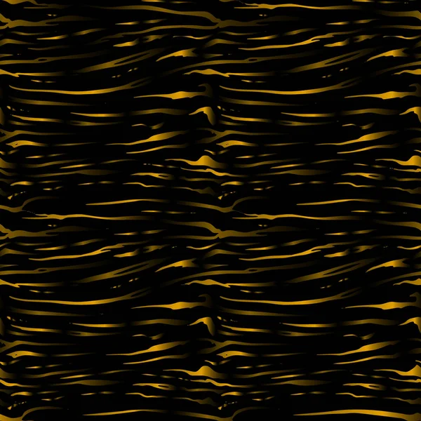 Full Seamless Tiger Zebra Stripes Animal Skin Pattern Black Gold – Stock-vektor