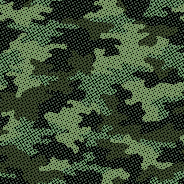 Full Seamless Militaire Camouflage Peau Demi Teinte Motif Pointillé Vecteur — Image vectorielle