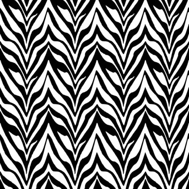 Zebra ve kaplan çizgileri için kusursuz duvar kâğıdı. Hayvan derisi desenli. Tekstil kumaş baskısı için siyah beyaz tasarım. Moda ve ev tasarımı uyuyor..