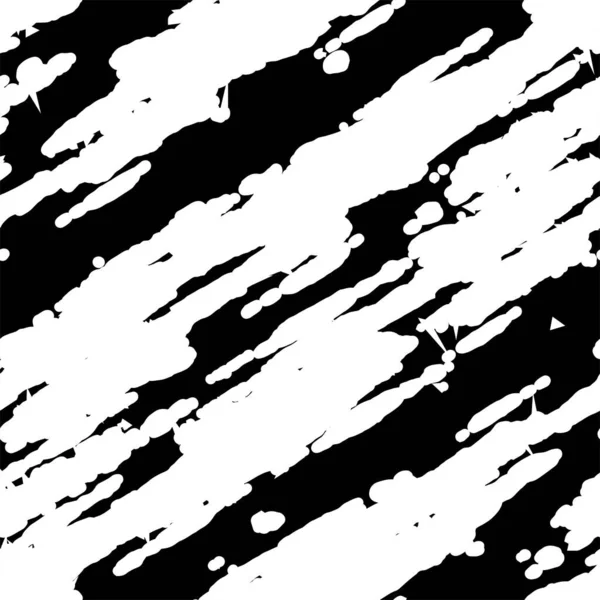 Full Seamless Distressed Texture Pattern Monochrome Abstract Lines Vector Black — Stock Vector