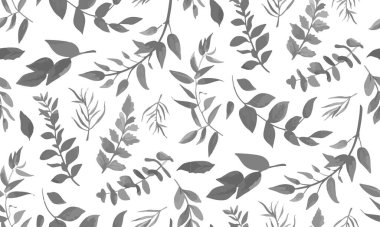 Full Seamless Floral Pattern Texture. Gray Vector Design