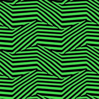 Tam Kusursuz Geometrik Zigzag Dekoratif Doku Şablonu. Monokrom Vektör. Elbise Kumaşı Parmak izi. Tekstil ve Ev Dekorasyonu için Tasarım. 