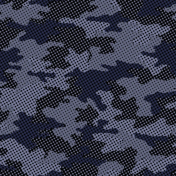 Volledige Naadloze Militaire Camouflage Huid Halftone Gestippelde Patroon Vector Voor — Stockvector