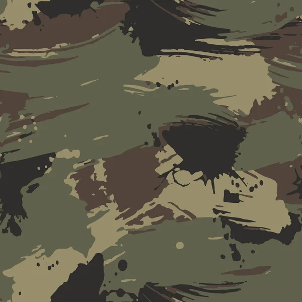 Full Seamless Brushed Military Camouflage Texture Skin Pattern Vector Decor — Stock vektor