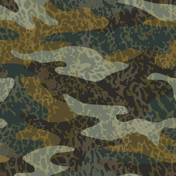 Vector Patrón Textura Camuflaje Militar Sucio Caqui Sin Costura Completa — Archivo Imágenes Vectoriales