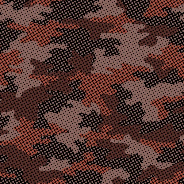 Volledige Naadloze Militaire Camouflage Huid Halftone Gestippelde Patroon Vector Voor — Stockvector