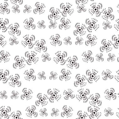Moda tekstil baskı arkaplanı için Vektör illüstrasyonunda Kusursuz Soyut Çiçek Deseni